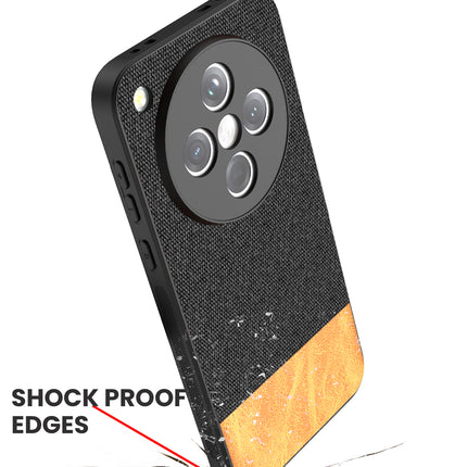 Kapa Soft Fabric & Leather Hybrid Protective Back Cover for Oppo Find X8 | Shockproof Slim Hard Anti Slip Back Case (Black,Brown)