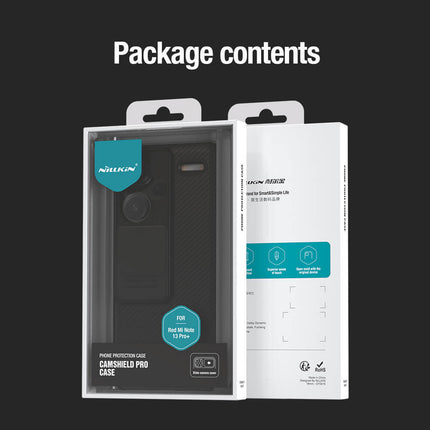 KAPA Camshield Back Cover for Redmi Note 13 Pro Plus (5G) | Inbuilt Slider Shockproof Lens Protection Case (Black)
