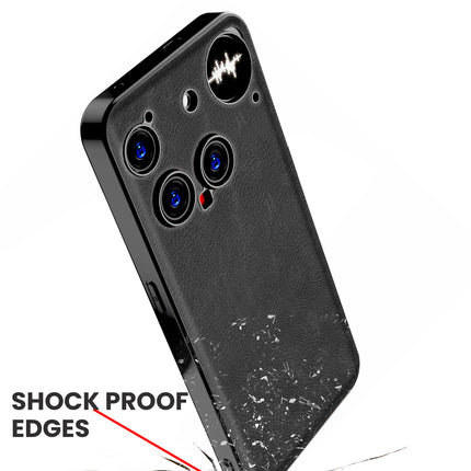Kapa Tux Leather Back Cover for Nothing Phone 3 5G | Slim Shockproof Camera Protection Bumper Case (Black)