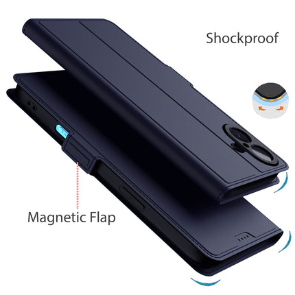 Kapa Noble Slim Magnetic Leather Flip Case Cover for Apple iPhone 16 Plus | Card Holder Stand Flip Wallet Case (Blue) - Mobizang