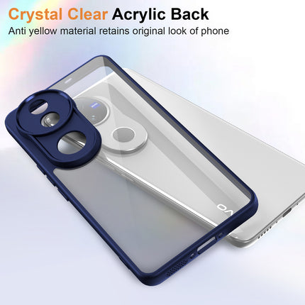 Kapa Hawkeye Clear Back Cover for Vivo V50 5G | Camera Lens Protector Shockproof Slim Clear Case Cover (Blue Sides)