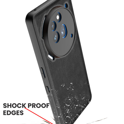 Kapa Tux Leather Back Cover for Nothing Phone 3A Pro | Slim Shockproof Camera Protection Bumper Case (Black)
