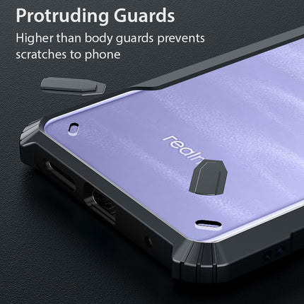 Kapa Bull Clear Back Cover for Realme 13 PRO / 13 PRO PLUS | [Military Grade Protection] Shock Proof Slim Hybrid Bumper Case (Black)