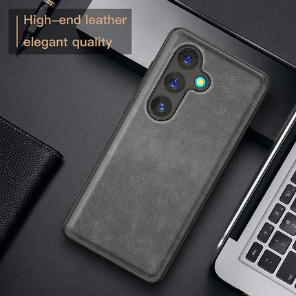 Kapa Tux Leather Back Cover for Samsung Galaxy M55 / F55 | Slim Shockproof Camera Protection Bumper Case (Grey)