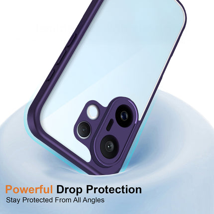 Kapa Hawkeye Clear Slim Tough Back Cover for Vivo X200 FE 5G | Camera Lens Protector Anti Yellow Shockproof Clear Hybrid Case Cover (Purple Sides)