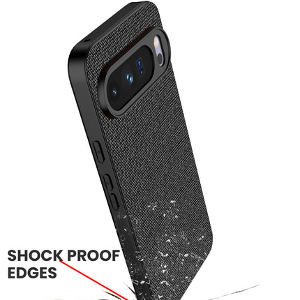 Kapa Soft Full Fabric Protective Back Case Cover for Google Pixel 10 Pro XL | Shockproof Slim Hard Anti Slip Back Case (Black)