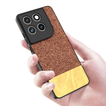 Kapa Soft Fabric & Leather Hybrid Protective Back Cover for Moto Edge 70 | Shockproof Slim Hard Anti Slip Back Case (Brown)