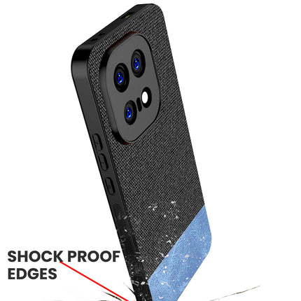 Kapa Soft Fabric & Leather Hybrid Protective Back Cover for IQOO 15 5G | Shockproof Slim Hard Anti Slip Back Case (Black,Blue)