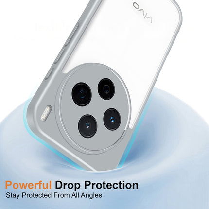 Kapa Hawkeye Clear Slim Tough Back Cover for Vivo X300 5G | Camera Lens Protector Anti Yellow Shockproof Clear Hybrid Case Cover (Grey)
