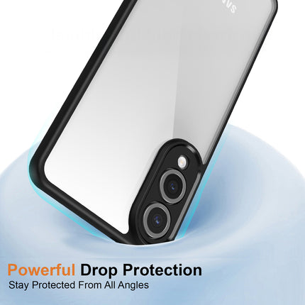 Kapa Hawkeye Clear Slim Tough Back Cover for Samsung Galaxy S25 Edge | Camera Lens Protector Anti Yellow Shockproof Clear Hybrid Case Cover (Black)