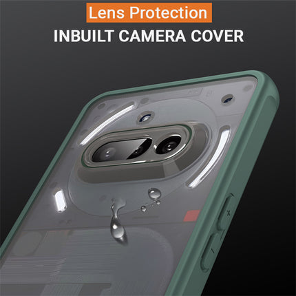 Kapa Shield Frosted Acrylic Back Cover for Nothing Phone 3A 5G| Hard Slim Inbuilt Camera Lens Cover Protection Shock Proof Bumper Case (Green)