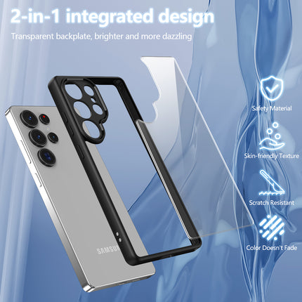 Kapa Hawkeye Clear Back Cover for Samsung Galaxy S25 Ultra | Camera Lens Protector Shockproof Slim Clear Case Cover (Black Sides) - Mobizang