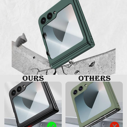 Kapa Ultra Thin Back Cover for Galaxy Z Flip6 / Z Flip 6 | With [Magnetic Hinge Protection] and Inbuilt Glass Window Protection (Green)