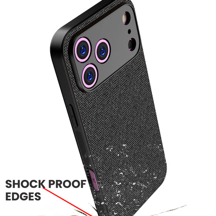 Kapa Soft Full Fabric Protective Back Case Cover for Apple iPhone 17 Pro | Shockproof Slim Hard Anti Slip Back Case (Black)