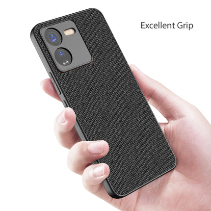 Kapa Soft Full Fabric Protective Back Case Cover for IQOO Z9 | Shockproof Slim Hard Anti Slip Back Case (Black)