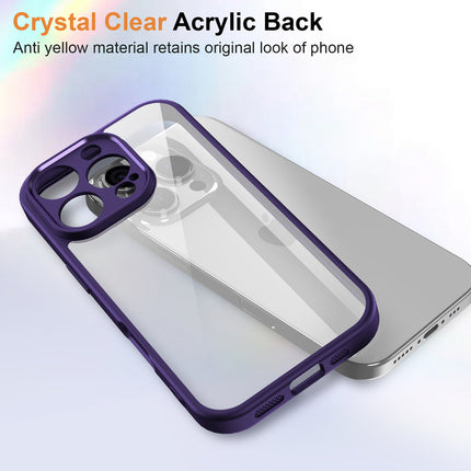Kapa Hawkeye Clear Back Cover for Apple iPhone 16 Pro | Camera Lens Protector Shockproof Slim Clear Case Cover (Purple Sides) - Mobizang