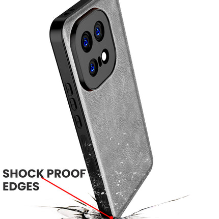 Kapa Tux Leather Back Cover for IQOO 15 5G | Slim Shockproof Camera Protection Bumper Case (Grey)
