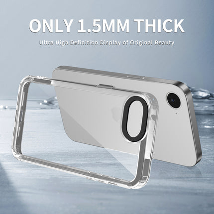 Kapa Warrior Acrylic Clear Back Cover For Apple iPhone 16E | Slim Shockproof [Military Grade Protection] Hybrid Bumper Case (Clear Sides)
