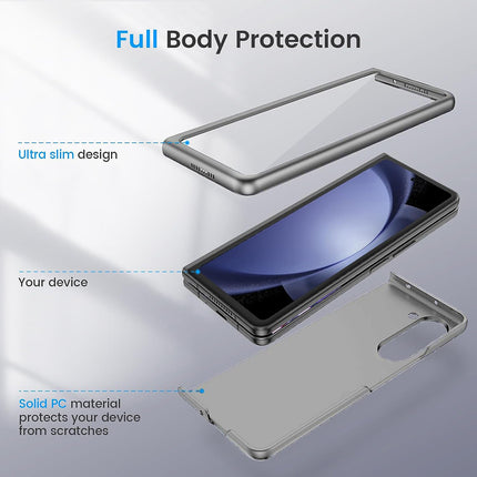 Kapa Ultra Thin Back Case for Samsung Galaxy Z Fold 5 | Full Body Protection Hard Back Cover, Grey - Mobizang