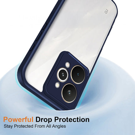 Kapa Hawkeye Clear Slim Tough Back Cover for Realme 15 Pro 5G | Camera Lens Protector Anti Yellow Shockproof Clear Hybrid Case Cover (Blue)
