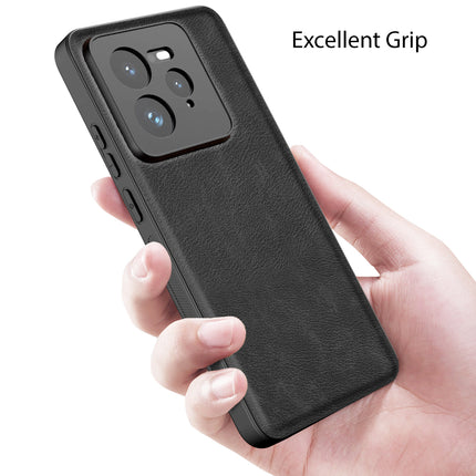 Kapa Tux Leather Back Cover for Realme GT 7 PRO | Slim Shockproof Camera Protection Bumper Case (Black) - Mobizang