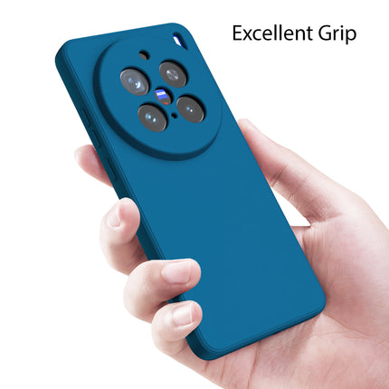 Kapa Matte Protective Lens Flexible Back Cover for Vivo X200 Pro (5G) | Slim Silicone with Soft Lining Shockproof Full Body Bumper Case (Blue)