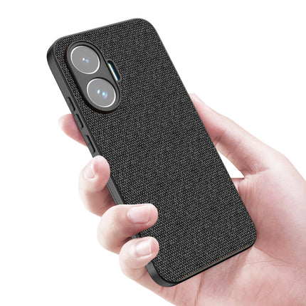 Kapa Soft Full Fabric Protective Back Case Cover for Poco F7 5G | Shockproof Slim Hard Anti Slip Back Case (Black) - Mobizang