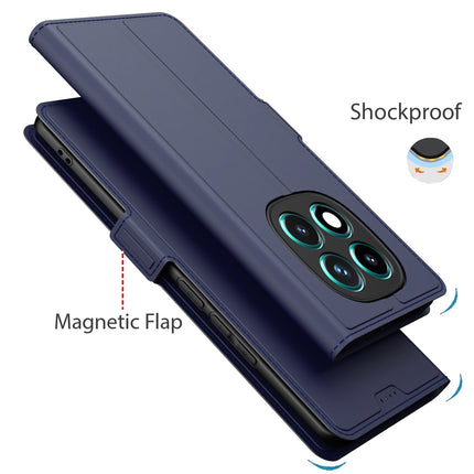 Kapa Noble Slim Magnetic Leather Flip Case Cover for Redmi Note 14 Pro (5G) | Card Holder Stand Flip Wallet Case (Blue) - Mobizang