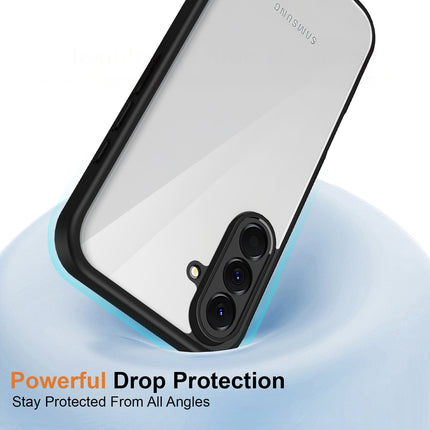 Kapa Hawkeye Clear Slim Tough Back Cover for Samsung Galaxy M36 / F36 5G | Camera Lens Protector Anti Yellow Shockproof Clear Hybrid Case Cover (Black Sides)