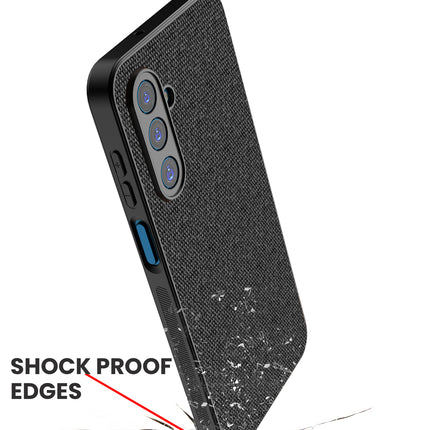 Kapa Soft Full Fabric Protective Back Case Cover for Samsung Galaxy M36 / F36 5G | Shockproof Slim Hard Anti Slip Back Case (Black)