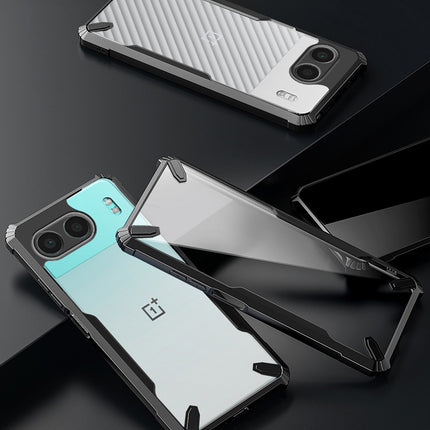 Kapa Bull Clear Back Cover for OnePlus Nord 4 | [Military Grade Protection] Shock Proof Slim Hybrid Bumper Case (Black)