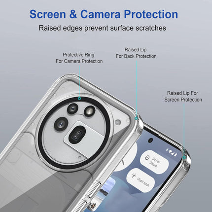 Kapa Warrior Acrylic Clear Back Cover For Nothing Phone 3A Pro | Slim Shockproof [Military Grade Protection] Hybrid Bumper Case (Clear Sides)