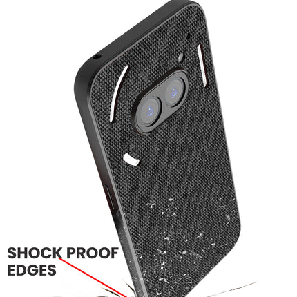 Kapa Soft Full Fabric Protective Back Case Cover for Nothing Phone 2A | Shockproof Slim Hard Anti Slip Back Case (Black)