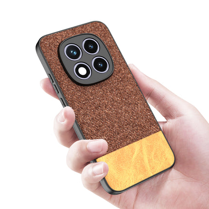 Kapa Soft Fabric & Leather Hybrid Protective Back Cover for Redmi Note 15 Pro 5G | Shockproof Slim Hard Anti Slip Back Case (Brown)
