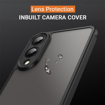 Kapa Shield Frosted Acrylic Back Cover for Samsung Galaxy S25 Edge| Hard Slim Inbuilt Camera Lens Cover Protection Shock Proof Bumper Case (Black)