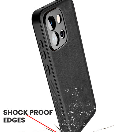 Kapa Tux Leather Back Cover for OnePlus 13S | Slim Shockproof Camera Protection Bumper Case (Black)