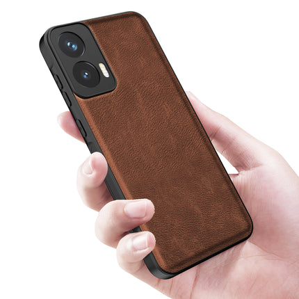 Kapa Tux Leather Back Cover for Moto G35 | Slim Shockproof Camera Protection Bumper Case (Brown)