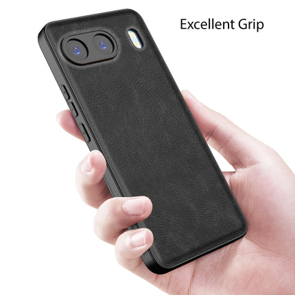 Kapa Tux Leather Back Cover for OnePlus Nord 4 | Slim Shockproof Camera Protection Bumper Case (Black)