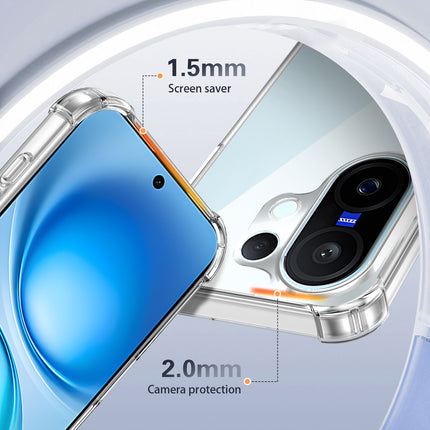 Kapa Airbag Armor Back Cover for Vivo X200 FE 5G | Clear Slim Shockproof [Military Grade Protection] Hybrid Bumper Case (Clear)