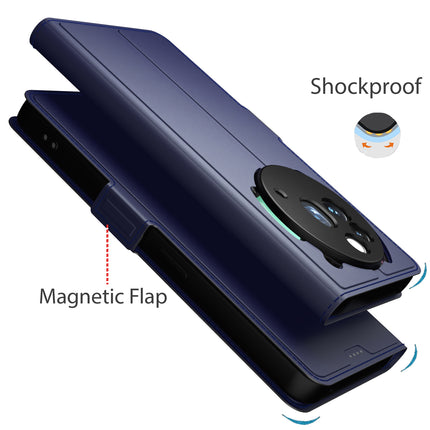 Kapa Noble Slim Magnetic Leather Flip Case Cover for Nothing Phone 3A Pro | Card Holder Stand Flip Wallet Case (Blue) - Mobizang