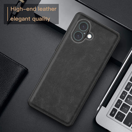 Kapa Tux Leather Back Cover for Apple iPhone 16 | Slim Shockproof Camera Protection Bumper Case (Black)