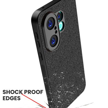 Kapa Soft Full Fabric Protective Back Case Cover for Vivo X200 FE 5G | Shockproof Slim Hard Anti Slip Back Case (Black)