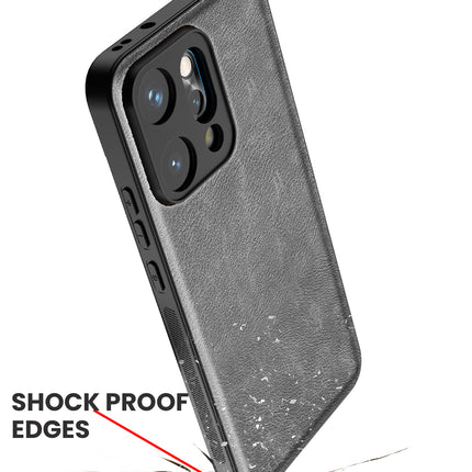Kapa Tux Leather Back Cover for Oppo Reno 14 PRO 5G | Slim Shockproof Camera Protection Bumper Case (Grey)