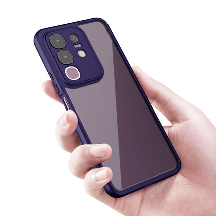 Kapa Hawkeye Clear Back Cover for Vivo T4X 5G | Camera Lens Protector Shockproof Slim Clear Case Cover (Purple Sides) - Mobizang