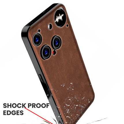 Kapa Tux Leather Back Cover for Nothing Phone 3 5G | Slim Shockproof Camera Protection Bumper Case (Brown)