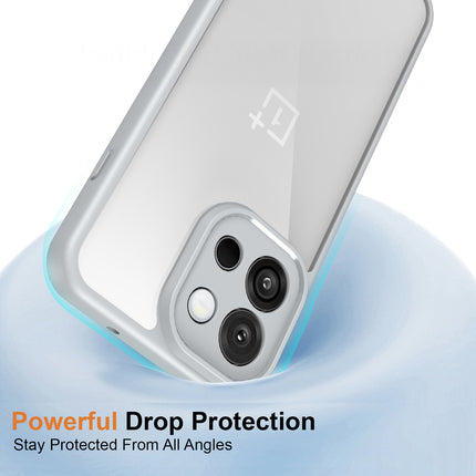 Kapa Hawkeye Clear Slim Tough Back Cover for OnePlus 13S | Camera Lens Protector Anti Yellow Shockproof Clear Hybrid Case Cover (Grey)