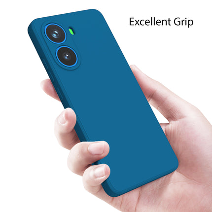Kapa Matte Protective Lens Flexible Back Cover for Poco X7 Pro 5G | Slim Silicone with Soft Lining Shockproof Full Body Bumper Case (Blue)