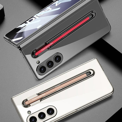 Kapa Phantom Contrast Case for Samsung Galaxy Z Fold 6 | Inbuilt S-Pen Holder Hybrid Back Cover (Black with Red Pen)