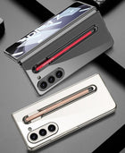 Kapa Phantom Contrast Case for Samsung Galaxy Z Fold 6 | Inbuilt S-Pen Holder Hybrid Back Cover (Black with Red Pen)