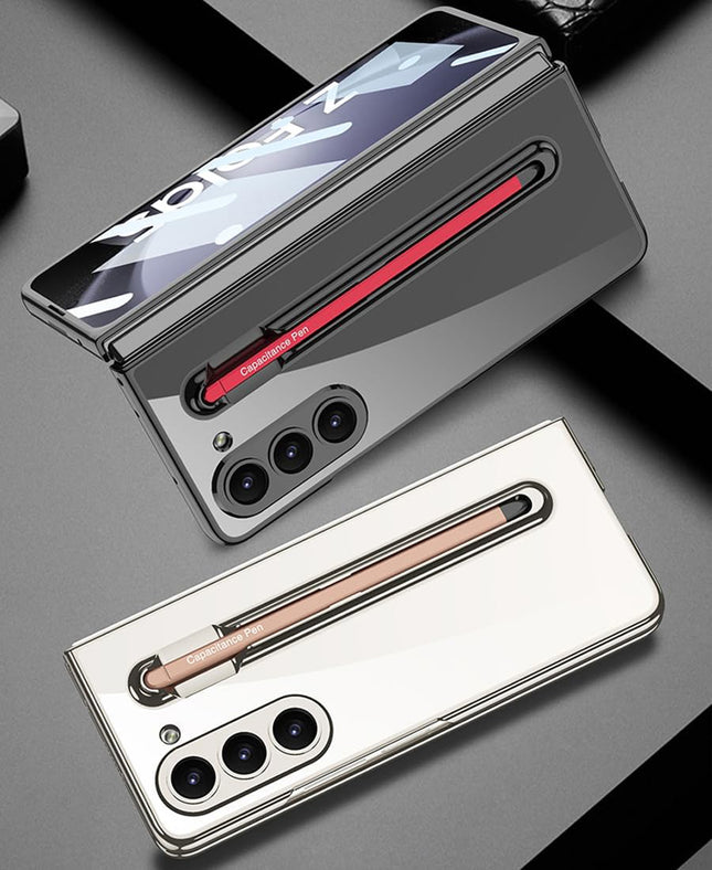 Kapa Phantom Contrast Case for Samsung Galaxy Z Fold 6 | Inbuilt S-Pen Holder Hybrid Back Cover (Black with Red Pen)
